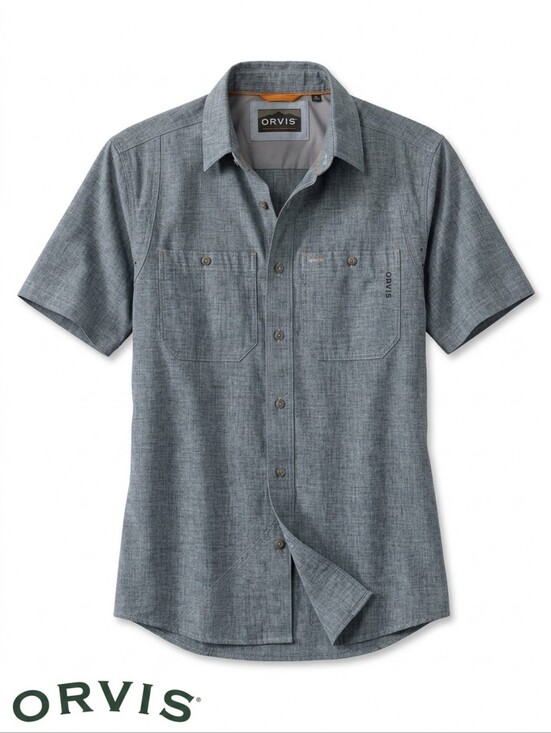 Orvis Other - Orvis Men’s Small Gray Short Sleeve Tech Fishing Shirt Dual Pocket Button Down